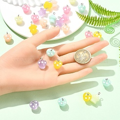 30шт 6 цвета светящиеся непрозрачные подвески из смолы&nbsp;JACR-YW0001-03