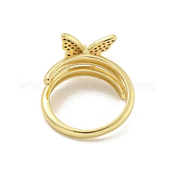 Кольца из латуни с микро-паве&nbsp;RJEW-Z039-09G