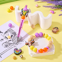 101 шт. силиконовые фокусные бусины с изображением крупного рогатого скота&nbsp;SIL-TA0002-60