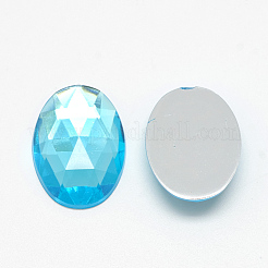 Акриловые горные хрусталь плоские задние кабошоны&nbsp;X-GACR-Q011-13x18-04