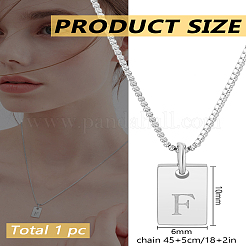 1 шт. ожерелье с подвеской в виде прямоугольника из нержавеющей стали&nbsp;NJEW-LP0001-34F-P