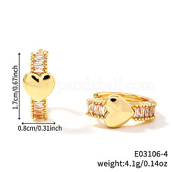 Элегантные винтажные латунные серьги-кольца в форме сердца с прозрачным кубическим цирконием&nbsp;LP8381-2