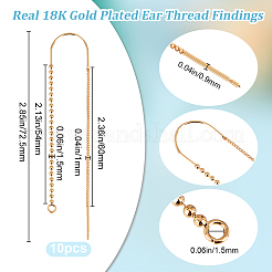 10 шт. латунные серьги-гвоздики&nbsp;KK-BBC0013-76