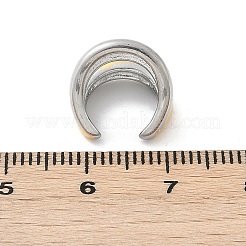 Двухслойные серьги-каффы из нержавеющей стали 304 в форме буквы С&nbsp;LS-EJEW-M073-10PG-01