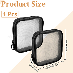 4 шт. косметичка-клатч из нейлоновой сетки и полиэфирного волокна на молнии для хранения&nbsp;ABAG-CN0001-57C