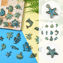 56 шт. 14 стиля подвески из сплава в тибетском стиле с изображением океана&nbsp;FIND-SC0018-14