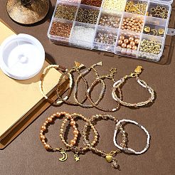 Наборы для самостоятельного изготовления браслетов из сплава и стеклянных бусин&nbsp;DIY-FS0007-77