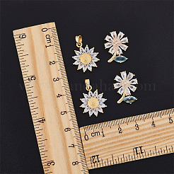 8шт 2 стиля латунные микропаве прозрачные подвески с кубическим цирконием&nbsp;KK-DC0003-41