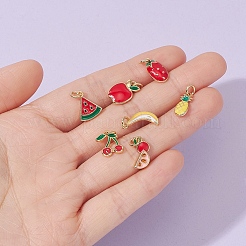 7шт 7 стиля латунные эмалевые подвески&nbsp;KK-YW0001-34