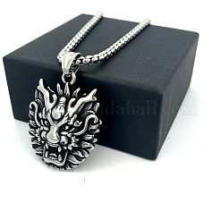 Винтажный панк-кулон в виде головы дракона из нержавеющей стали 304 для мужчин.&nbsp;WI9275