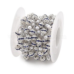 Круглые цепочки ручной работы из искусственного жемчуга и страз из АБС-пластика&nbsp;CHS-L028-03P-04