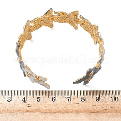 Браслеты-манжеты из нержавеющей стали 304 с эмалью для женщин&nbsp;BJEW-F518-05G