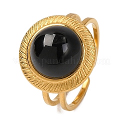 Круглые натуральные смешанные кольца из камня&nbsp;RJEW-Q822-33G