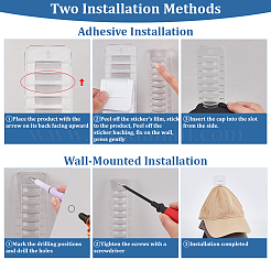 2 шт. настенная стойка для хранения бейсболок из ПВХ&nbsp;AJEW-ME0002-47A