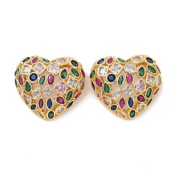 Подвески из латуни с микропаве из кубического циркония 2 петля&nbsp;ZIRC-I063-14G