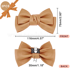 Кожаные украшения для обуви с бантом&nbsp;AJEW-WH0323-23D