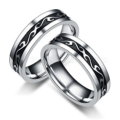Кольца из нержавеющей стали 201 с узором дракона для мужчин&nbsp;FS-WGE821B-04