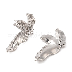 Фурнитура для серег-гвоздиков из латуни с паве из прозрачного кубического циркония&nbsp;KK-N256-27P