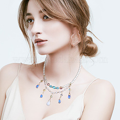 140 шт. 10 стиля подвески из искусственного нефрита и прозрачного стекла&nbsp;GLAA-GO0001-04