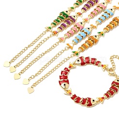 Латунные браслеты-цепочки с микропаве из кубического циркония для женщин&nbsp;BJEW-H639-01G