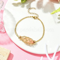 Ионное покрытие (ip) 304 нержавеющая сталь макраме мешочек пустой держатель камней для изготовления браслетов&nbsp;BJEW-JB09559