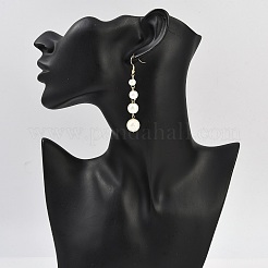 Стеклянные под жемчуг болтающийся серьги&nbsp;EJEW-JE06463-03