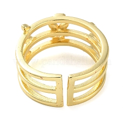 Стойка покрытие латунь микро паве кубический цирконий открытые манжеты кольца&nbsp;RJEW-K266-09C-G