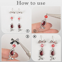 24 шт. 4 стиля латунных сережек-гвоздиков&nbsp;KK-ME0002-44