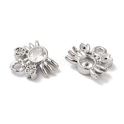 Латунные микропаве прозрачные подвески с фианитом&nbsp;KK-U013-03P