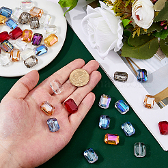 40шт 10 цвета гальванические прозрачные стеклянные бусины&nbsp;GLAA-FH0001-87