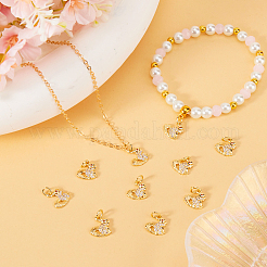 12шт латунные подвески из кубического циркония с микро-паве&nbsp;ZIRC-BBC0002-77