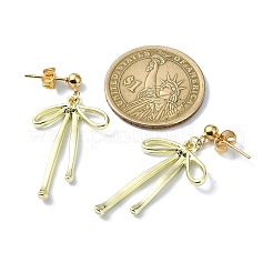 Серьги-гвоздики с подвесками и бантом из сплава&nbsp;EJEW-TA00327