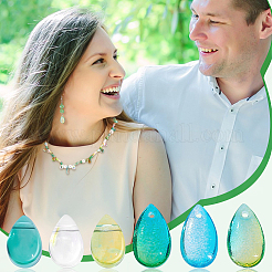 120шт 6 цвета прозрачные стеклянные подвески&nbsp;GLAA-GA0001-80