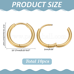 10 шт. ионное покрытие (IP) серьги-кольца из нержавеющей стали 304 для женщин&nbsp;EJEW-ME0001-06