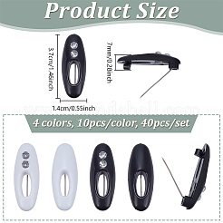 40шт пластиковая овальная брошь&nbsp;JEWB-NB0001-25A