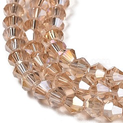 Прозрачные стеклянные бусины гальваническим пряди&nbsp;LS-EGLA-A039-T2mm-B12