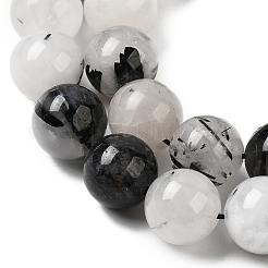 Нити бусин из натурального черного рутилированного кварца&nbsp;G-D295-6mm