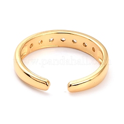 Латунные кольца из манжеты с прозрачным цирконием&nbsp;RJEW-O046-07G