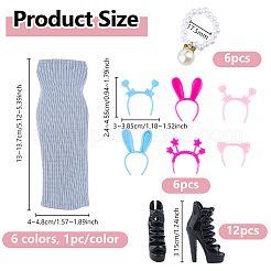 6 комплект кукольной одежды из двух цветов из полиэстера&nbsp;DIY-DC0003-56