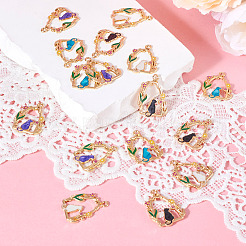 16шт 4 цвета сплава эмалевые подвески&nbsp;ENAM-TA0002-44