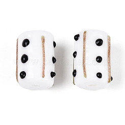 Бусины из фольгированного стекла ручной работы с золотым напылением&nbsp;LAMP-ZX003-12-06