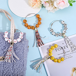 4 шт. 4 стиля деревянные бусины для спортивных мячей подвеска украшение&nbsp;HJEW-DR00052