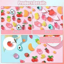 30 шт. 10 стиля фруктовых непрозрачных смоляных декоден кабошонов&nbsp;RESI-YW0002-01