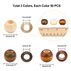 150 шт. деревянные бусины 3-х цветов&nbsp;WOOD-PH0001-49