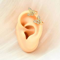 Латунные серьги-манжеты из прозрачного кубического циркония&nbsp;EJEW-F370-23G