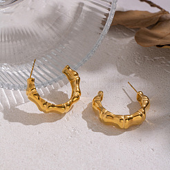 Серьги-гвоздики из бамбука и нержавеющей стали 304&nbsp;PF1991