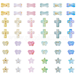 1020 шт. 24-цветные градиентные прозрачные акриловые бусины&nbsp;OACR-PA0001-32