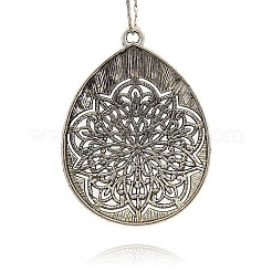Винтажные подвески из сплава в тибетском стиле с большими подвесками в виде цветка&nbsp;TIBEP-M001-35