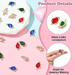 10 шт. 5-х цветные прозрачные стеклянные звенья/соединители&nbsp;GLAA-YW0004-42