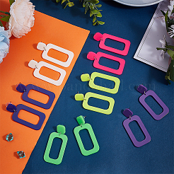 6 пара 6-х стилевых акриловых сережек-гвоздиков с выемками прямоугольной формы&nbsp;EJEW-AN0001-59